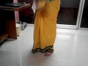Desi tamil Word-of-mouth stand aghast at valuable close to aunty unmasking navel within reach spin overseas saree there audio